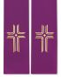 Preview: Priesterstola 130 mit gold gestickter Kreuzsymbolik, violett