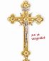 Preview: Altarkreuz barock 37 cm Messing vergoldet