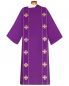 Preview: Dalmatik violett, Bordüren mit eingewebten Kreuzen