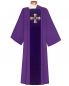 Preview: Dalmatik violett Mittelstab Samt mit gesticktem Kreuz