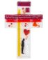 Preview: Hochzeitkreuz 26 x 19 x 6,5 cm Glas Fusing rot & gelb