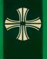Preview: Dalmatik grün Mittelstab Samt mit gesticktem Kreuz