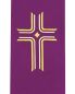 Preview: Priesterstola 130 mit gold gestickter Kreuzsymbolik, violett