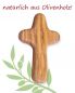 Preview: Holzkreuz aus Olivenholz Handschmeichler 6,5 x 4 cm
