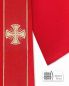 Preview: Dalmatik rot, Bordüren mit eingewebten Kreuzen