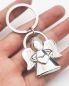 Preview: Schlüsselanhänger mit Ring 4,5 cm, Schutzengel mit Herz