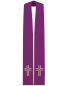 Preview: Priesterstola 130 mit gold gestickter Kreuzsymbolik, violett