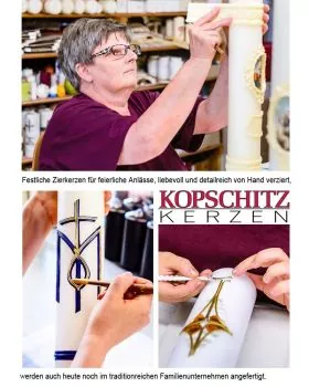 Osterkerze 600 x 80 mm klassisch mit Kreuz & Nägel