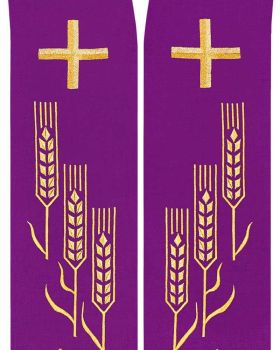 Stola Eucharistie 135 cm vollflächiges Design, violett