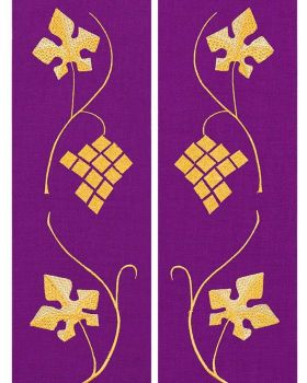 Stola Eucharistie 135 cm vollflächiges Design, violett