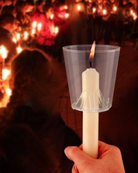 50 Windschutzbecher klar für Kerzen mit 16 - 21 mm Ø