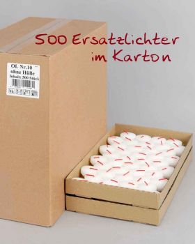 125 Opferlichter Glas ROT und 500 Nachfüllkerzen