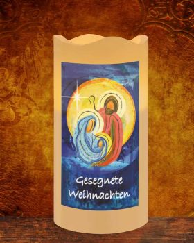 LED Kerze "Gesegnete Weihnachten" 130 x 68 mm