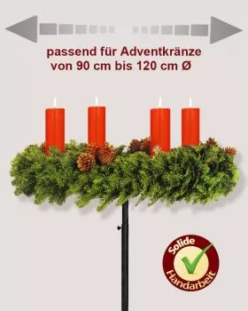 Adventkranzständer für große Kränze von 90-120 cm Ø