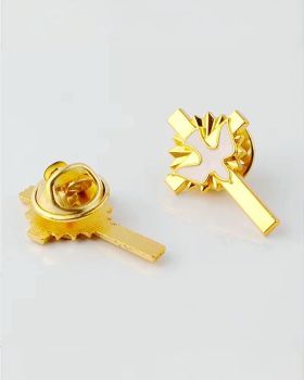 Ansteckpin Kreuz gold eloxiert 15 x 25 mm mit Hl.Geist