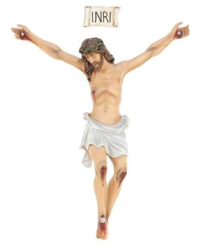 Christuskörper Resin 70 cm mit INRI, handkoloriert