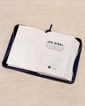 Bibel mit Reißverschlussetui blau, 20 x 14 x 4,5 cm