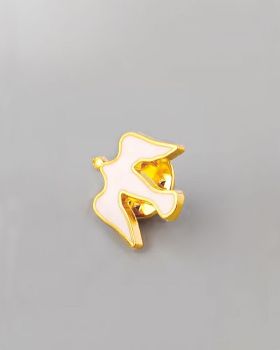 Pin Hl.Geist Email 15 x 20 mm. gold eloxiert