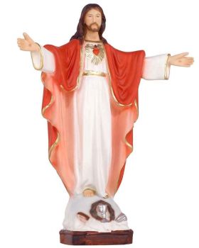 Herz Jesu Figur 30 cm hoch Resin handkoloriert