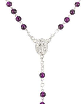 Rosenkranz Amethyst Sterling Silber 4 mm Ø