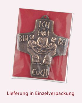 Kommunionkreuz Bronze 9,5 x 7,5 cm Lebensbaum