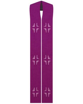 Priesterstola mit gesticktem Kreuz, violett 135 cm lang