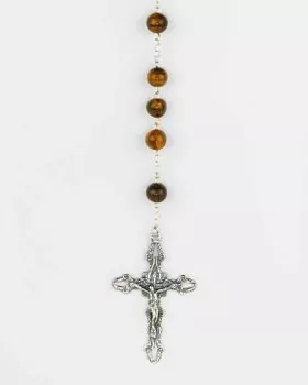 10 Holzperlen Kreuz dunkel 2,15cm, Rosenkranz u. Schmuck basteln