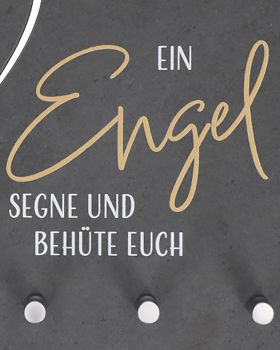 Schlüsselbrett "Ein Engel..." Schiefer 29 x 29 cm