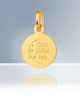 Schutzengel Anhänger Gold 333 Medaille 10 mm Ø