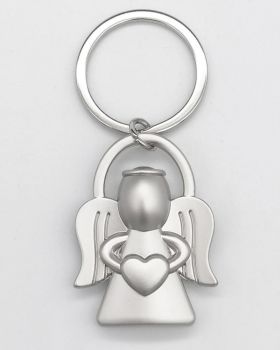 Schlüsselanhänger mit Ring 4,5 cm, Schutzengel mit Herz