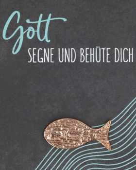 Schieferrelief "Gott segne und behüte dich" 14,5 x 14,5 cm