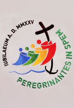 Stola Logo gestickt "Peregrinantes in Spem" mit Quasten