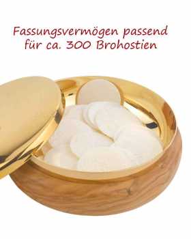 Ziborium 16 cm Ø  Olivenholz für ca. 250 Hostien