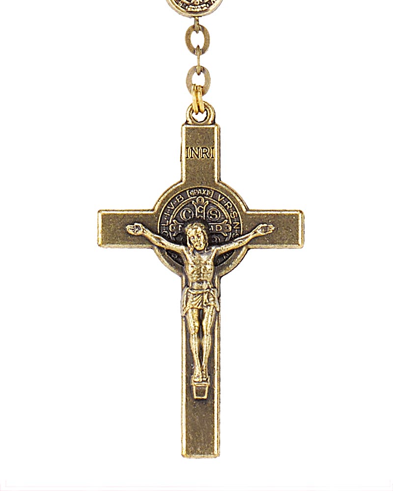 Rosenkranz Kreuz Benediktus Metall silber 4 cm, 8,99 €