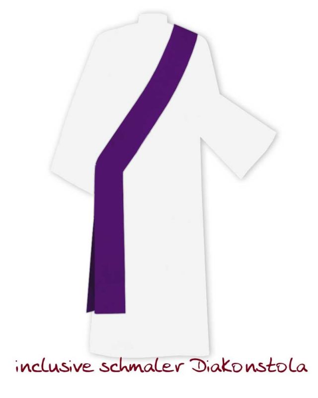 Dalmatik violett Mittelstab Samt mit gesticktem Kreuz