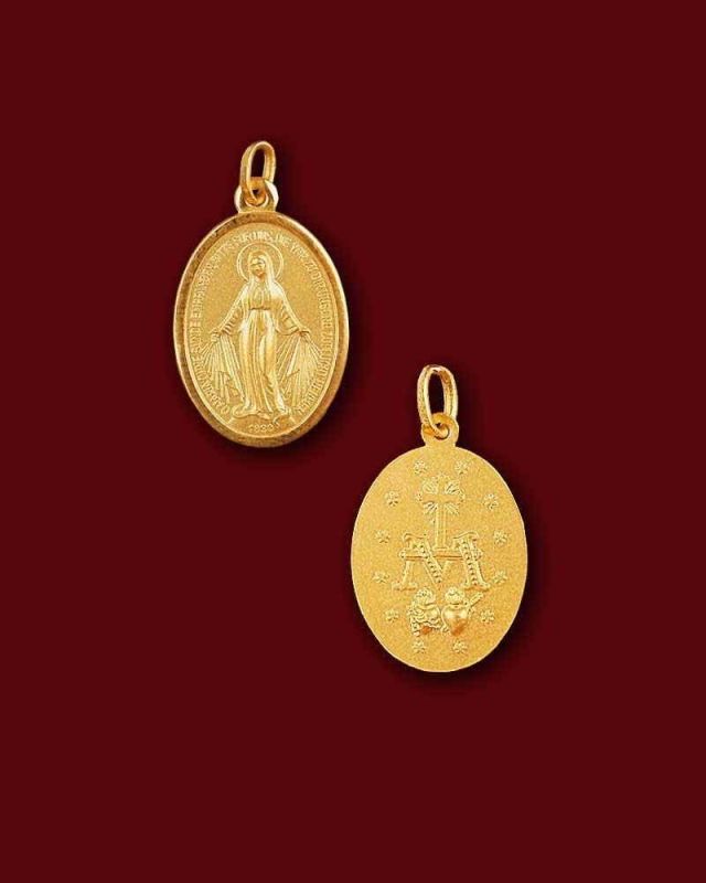 Wunderbare Medaille 18 mm 8ct Gold 333 Marienmedaille