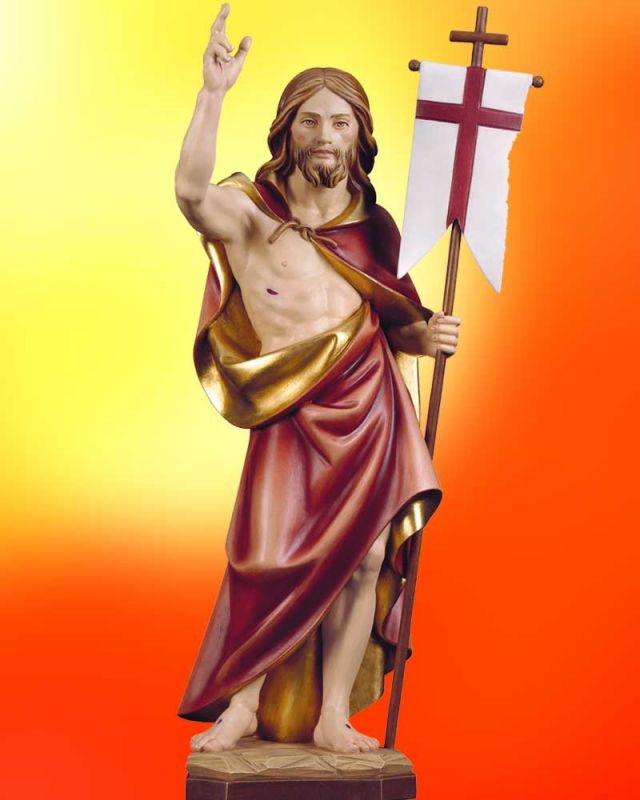 Auferstehungschristus 70cm holzgeschnitzt handbemalt
