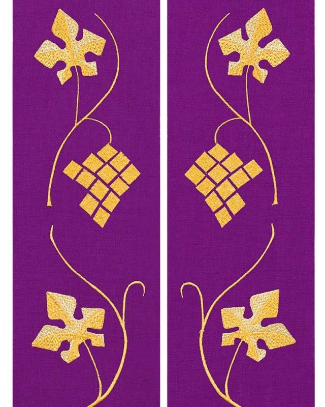 Stola Eucharistie 135 cm vollflächiges Design, violett