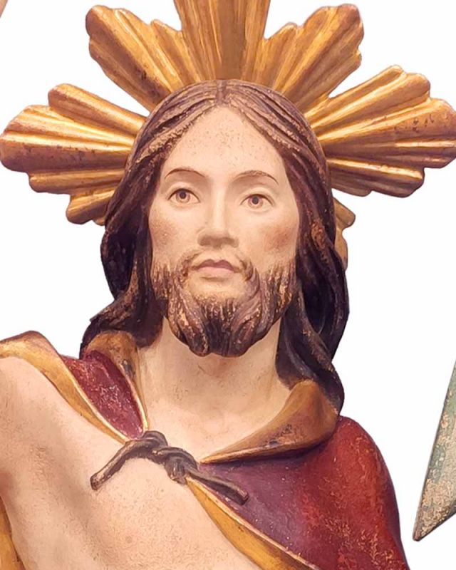 Auferstehungschristus 70cm geschnitzt, Blattgoldfaßung