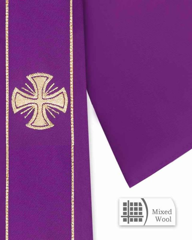 Dalmatik violett, Bordüren mit eingewebten Kreuzen