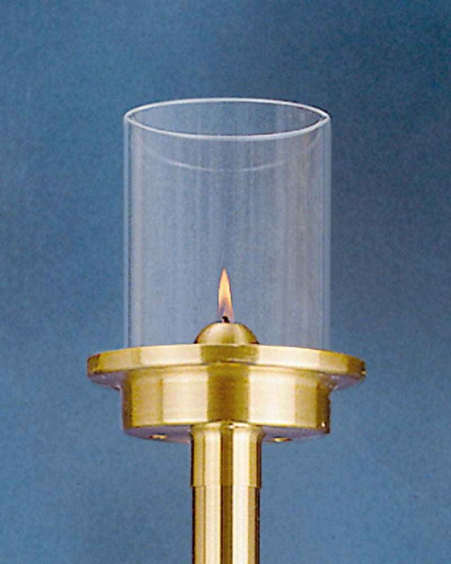 Flambeauxstab Messing mit Plexiglaszylinder 95 cm