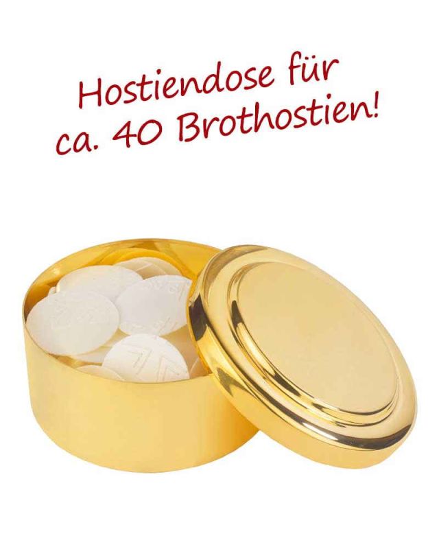 Hostiendose poliert, vergoldet 10 cm Ø, 4 cm hoch