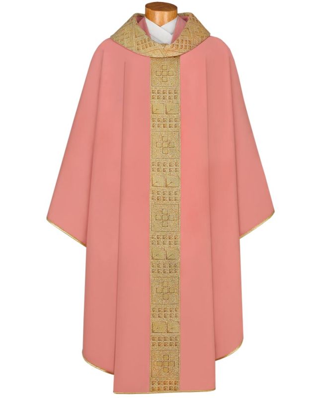 Kasel mit Kragen inkl. Innenstola rosa Lätare & Gaudete