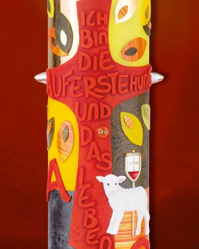 Osterkerze 600 x 80 mm RAL "Ich bin die Auferstehung"