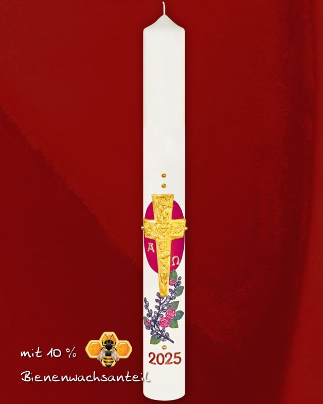 Osterkerze 800 x 80 mm Kreuz & Rosen PREISTIPP! Osterkerze 800 x 80 mm Kreuz & Rosen PREISTIPP!