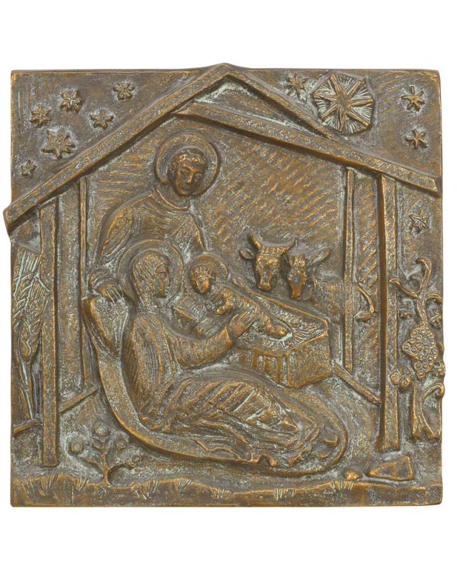 Bronzeplakette "Heilige Familie" 27 x 27 cm