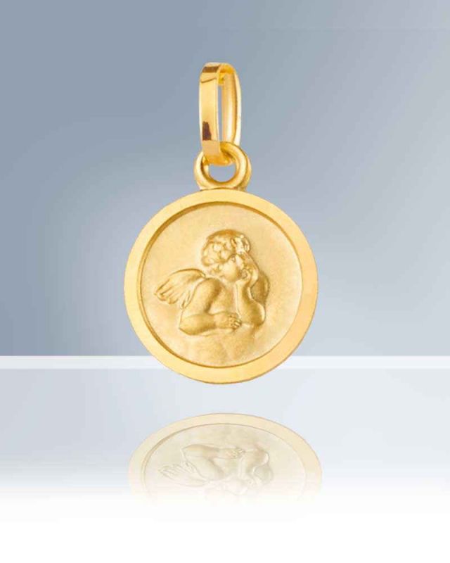 Schutzengel Anhänger Gold Medaille Ø Kirchenbedarf - 333 mm 10