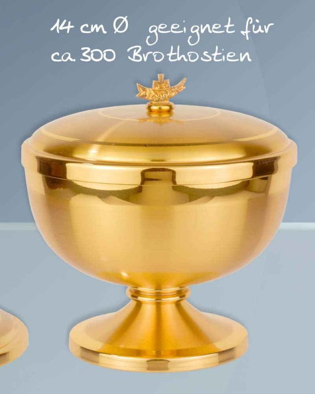 Ziborium 13,5 cm hoch matt 14 cm Ø vergoldet - Kirchenbedarf